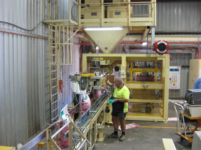 Máquina de ensacado y paletizado para nuestro cliente en Australia